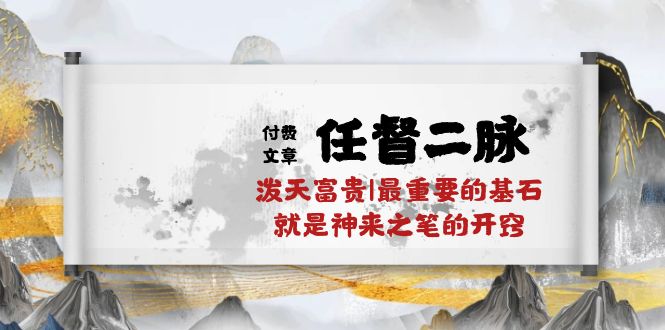 某公众号付费文章《任督二脉泼天富贵|最重要的基石就是神来之笔的开窍|万字》