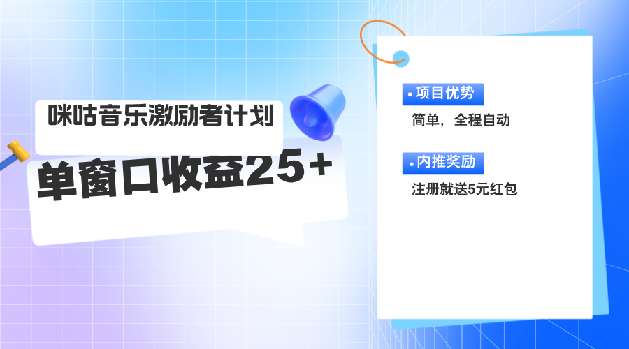 （11942期）咪咕激励者计划，单窗口收益20~25，可矩阵操作