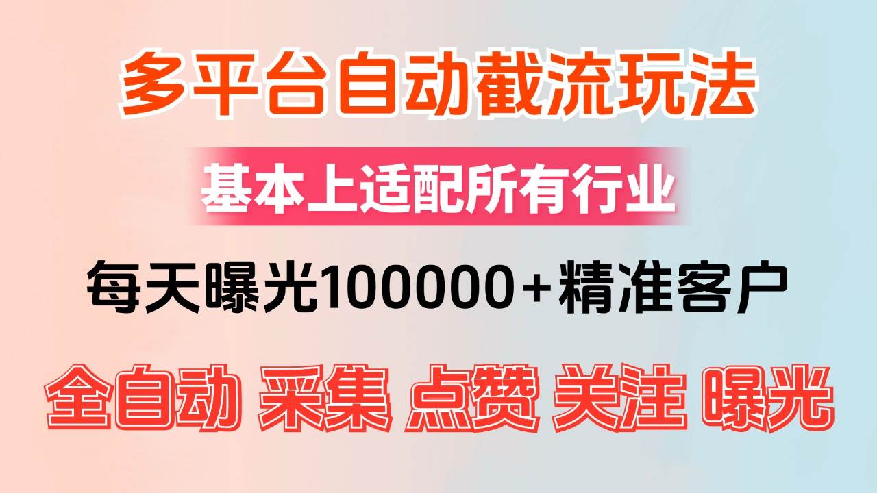 （12709期）小红书抖音视频号最新截流获客系统，全自动引流精准客户【日曝光10000+…