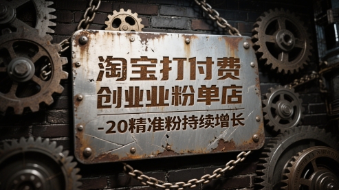 淘宝打付费创业粉单店每天稳定10-20精准粉持续增长